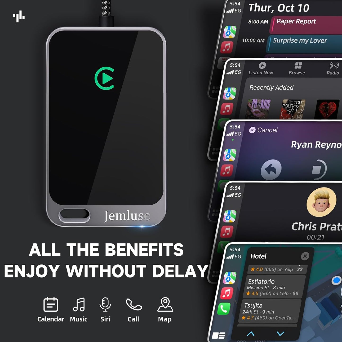 Wireless CarPlay Adapter for Apple iPhone -Silver