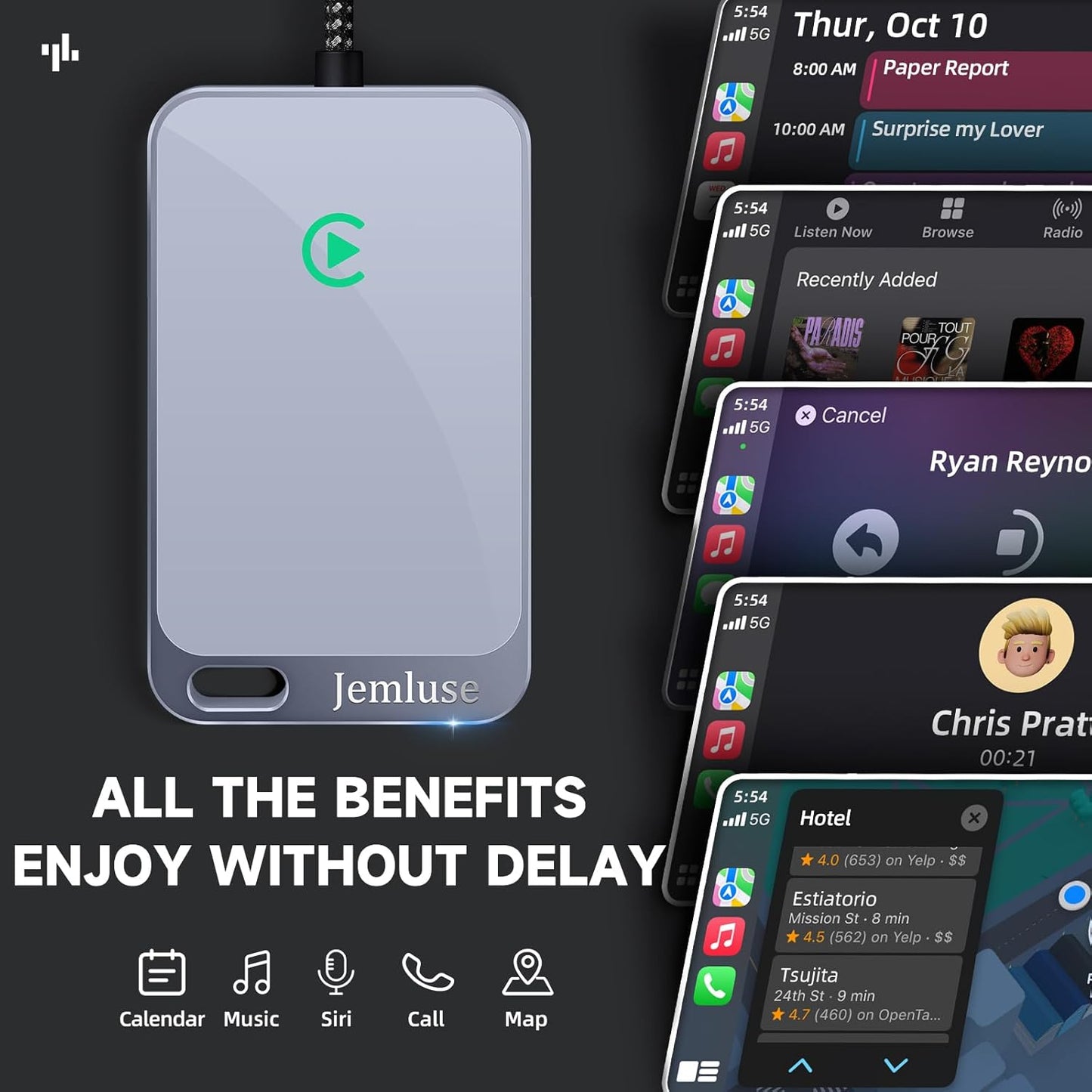 Wireless CarPlay Adapter for Apple iPhone -All Silver